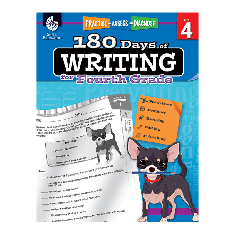 Shell Education 180 Days Of Writing Workbook, Grade 4 MPN:51527