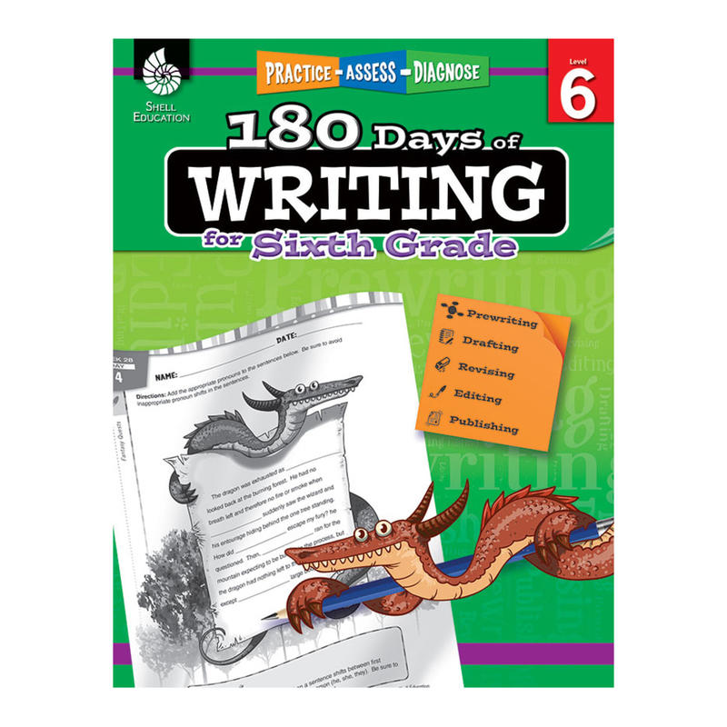 Shell Education 180 Days Of Writing Workbook, Grade 6 MPN:51529