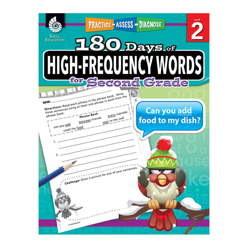Shell Education 180 Days Of High-Frequency Words, Grade 2 MPN:51635