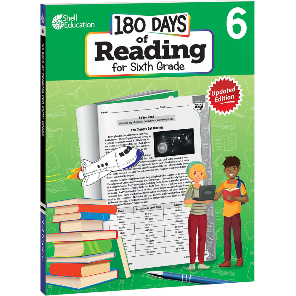 Shell Education 180 Days Of Reading 2nd Edition, Grade 6 MPN:SEP135048