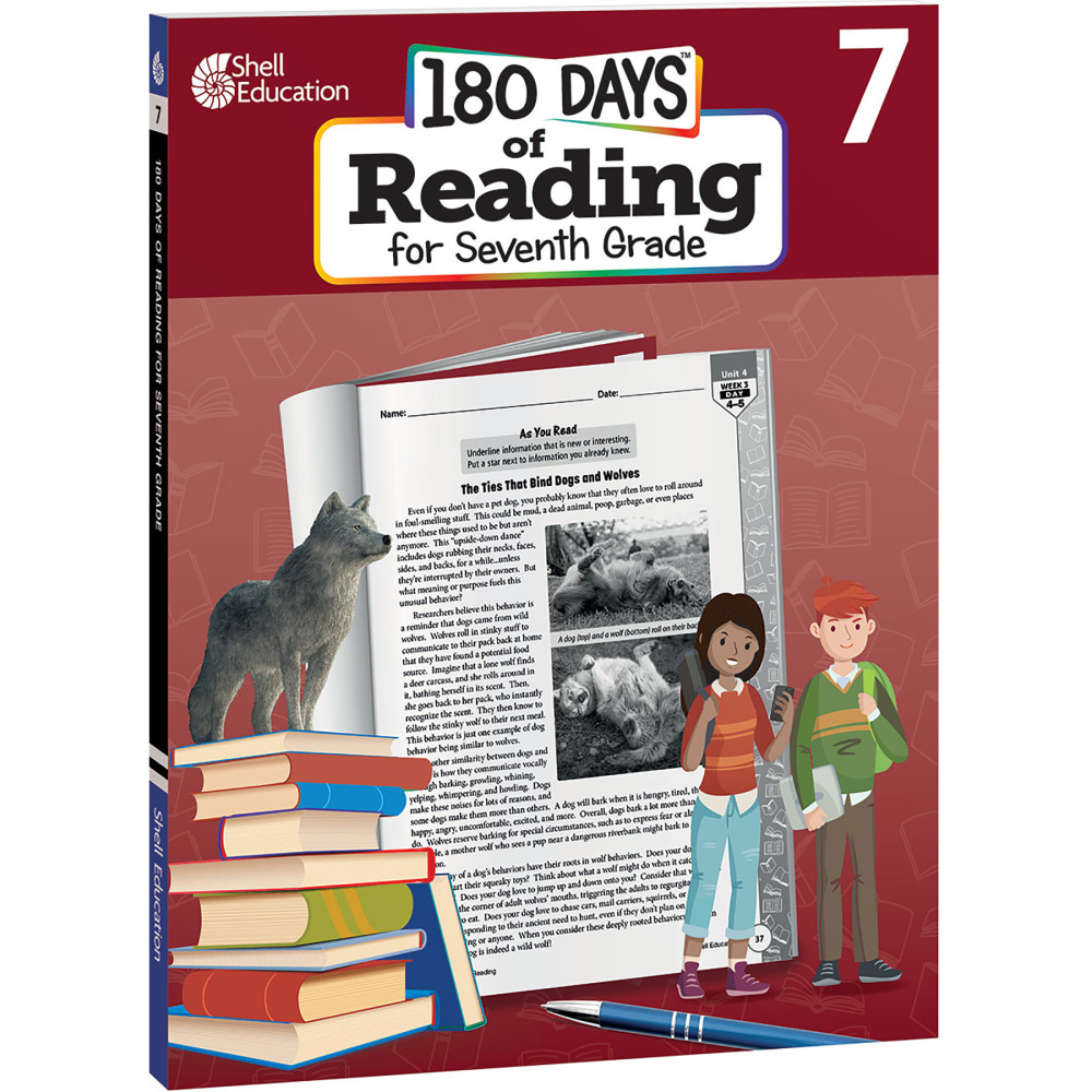 Shell Education 180 Days Of Reading 2nd Edition, Grade 7 MPN:SEP135158