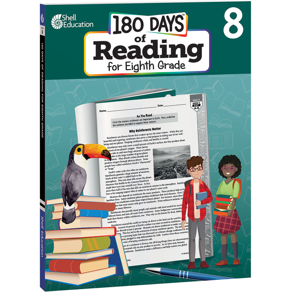 Shell Education 180 Days Of Reading 2nd Edition, Grade 8 MPN:SEP135159