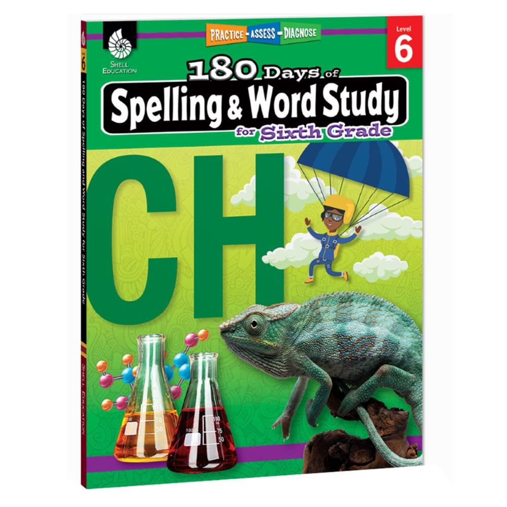 Shell Education 180 Days Of Spelling And Word Study, 6th Grade MPN:SEP28634