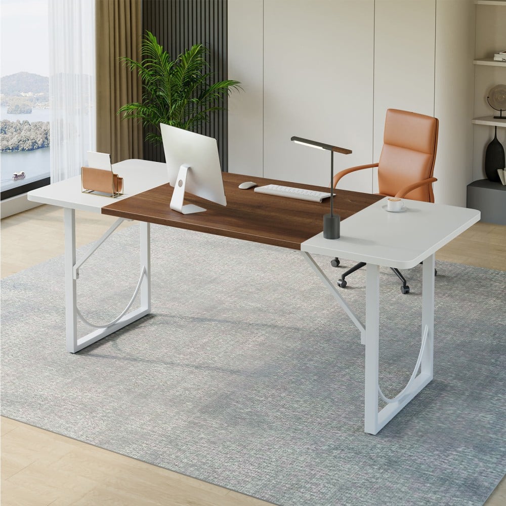 Pinmoco 63in Ergonomic Engineered Wood Modern Home Office Computer Desk, White, H106516NANCAB MPN:H106516N-ANCA-B