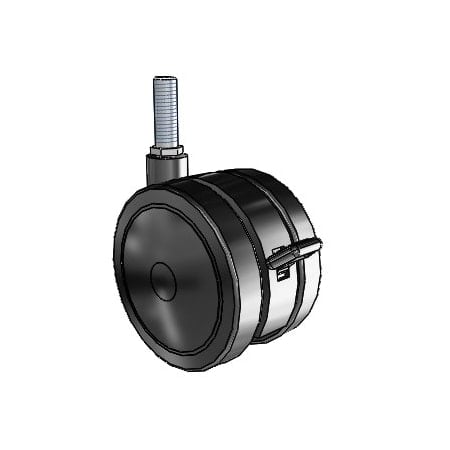 100mm Non-Marking Thermoplastic Elastomer Swivel Caster, Side Brake, Loads Up To 225 lb MPN:PSF100748BK-B