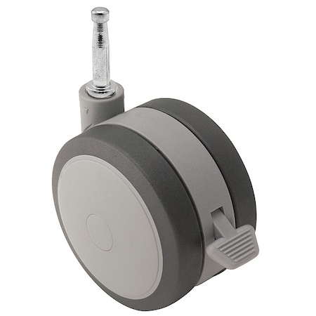 75mm Non-Marking Thermoplastic Elastomer Swivel Caster, Side Brake, Loads Up To 165 lb MPN:PSF75302GR-B