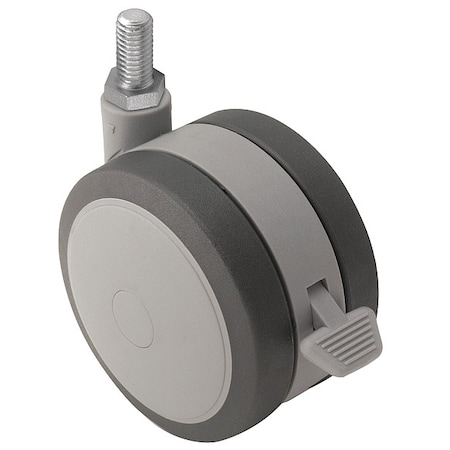 75mm Non-Marking Thermoplastic Elastomer Swivel Caster, Side Brake, Loads Up To 165 lb MPN:PSF75741GR-B