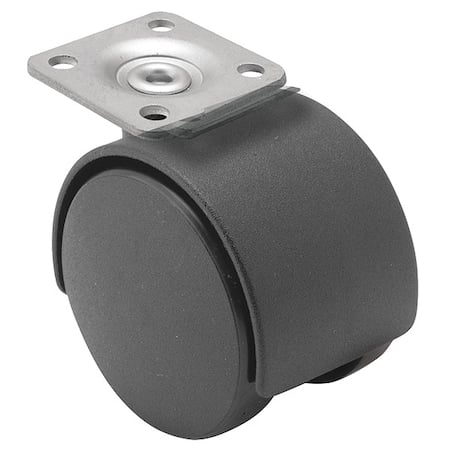 50mm Non-Marking Nylon Swivel Caster, No Brake, Loads Up To 75 lb MPN:PTW50101BK