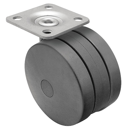 100mm Non-Marking Nylon Swivel Caster, No Brake, Loads Up To 225 lb MPN:PUT100120BK