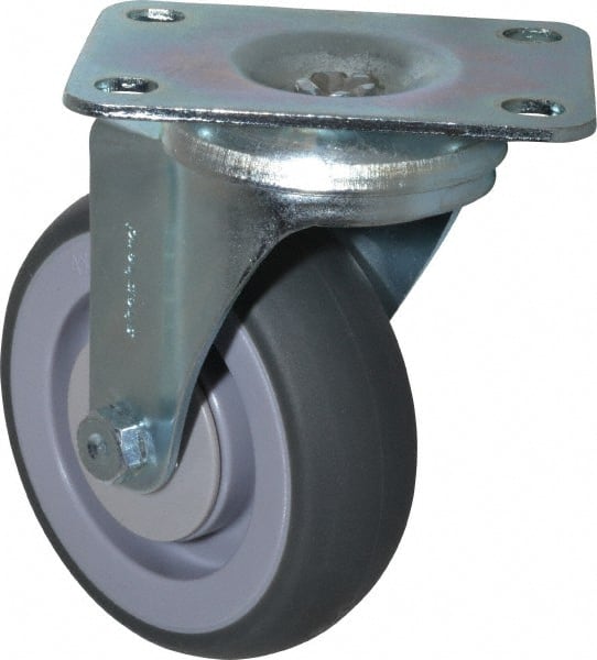 Swivel Top Plate Caster: Thermoplastic Rubber, 4