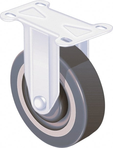 Rigid Top Plate Caster: Thermoplastic Rubber, 3