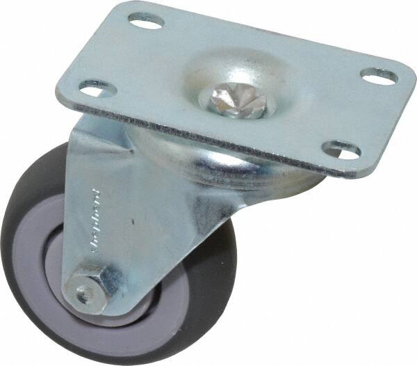 Swivel Top Plate Caster: Thermoplastic Rubber, 3