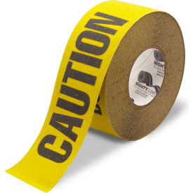 Mighty Line® Anti-Slip Floor Tape Caution Print 3W x 60'L Yellow 3ASTCaution
