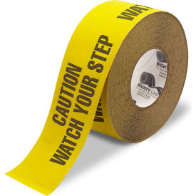 Mighty Line® Anti-Slip Floor Tape Caution Watch Your Step Print 3W x 60'L Yellow 3ASTCWYS1
