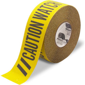 Mighty Line® Anti-Slip Floor Tape Caution Watch Your Step Print with Dashes 3W x 60'L Yellow 3ASTCWYS2