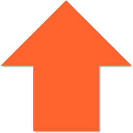 Mighty Line® Line Floor Arrows 5-1/2''W x 5-1/2''L 50 Mil Orange 50/Pack Arw5.5O