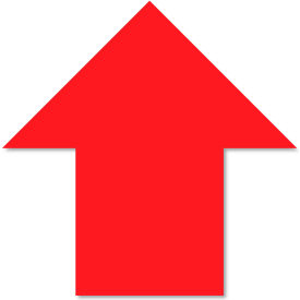 Mighty Line® Line Floor Arrows 5-1/2''W x 5-1/2''L 50 Mil Red 50/Pack Arw5.5R