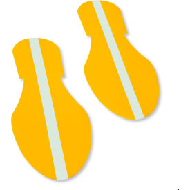 Mighty Line® Vinyl Floor Tape Footprints 3-1/2