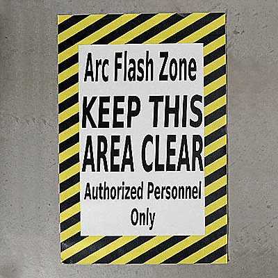 Floor Arc Flash Zone Sign 24x36in MPN:AFZ2426