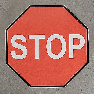Floor Stop Sign 36x36in Indstrl Compsite MPN:STP36
