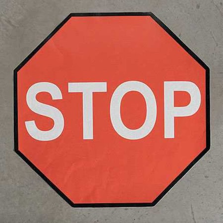 Floor Stop Sign, 36 in H, 36 in W, Heavy Duty Industrial Grade Composite, Octagon, English, STP36 MPN:STP36