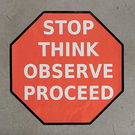 Floor Message Stop Sign, 36 in H, 36 in W, Heavy Duty Industrial Grade Composite, Octagon, STP36WMSG MPN:STP36WMSG