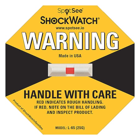 G-Force Indicating Label, Yellow, PK50 MPN:20700