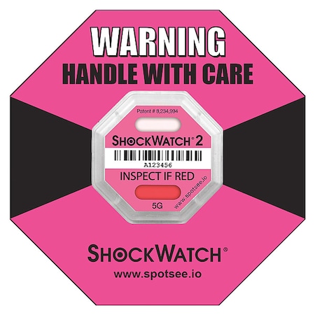 G-Force Indicating Label, Pink, 5g-force, PK50 MPN:45000K