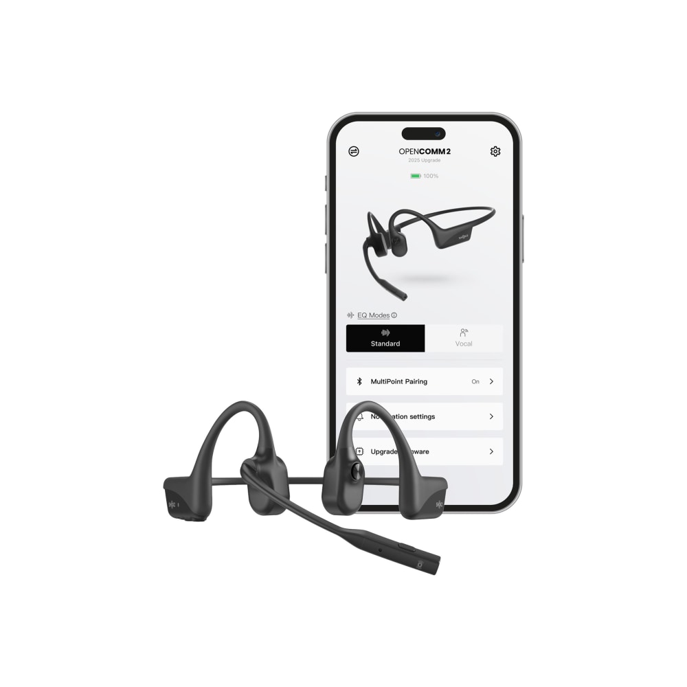 SHOKZ OpenComm2 - 2025 Upgrade - headset - open ear - behind-the-neck mount - Bluetooth - wireless - black MPN:C120-AN-BK-US