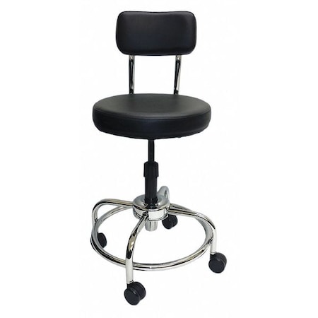 Round Stool with Backrest, Height 19