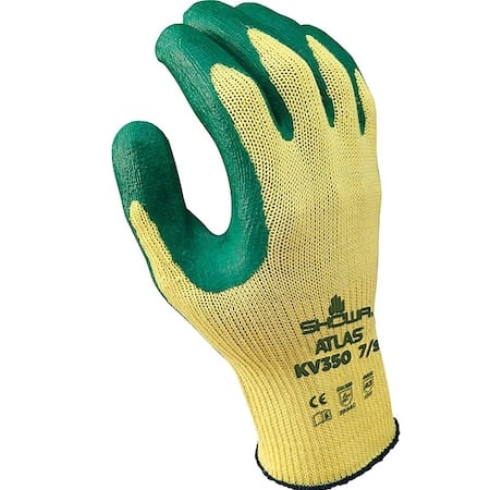 Coated Gloves, Grn/Yllw, L, PR, VF, 50PP57, L 1 PR MPN:KV350L-09-V