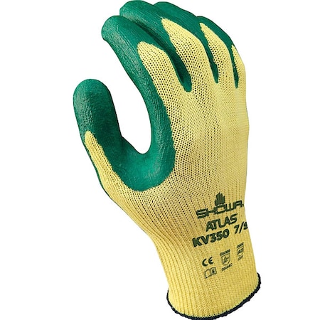Coated Gloves, Grn/Yllw, M, PR, VF, 50PP56, M 1 PR MPN:KV350M-08-V