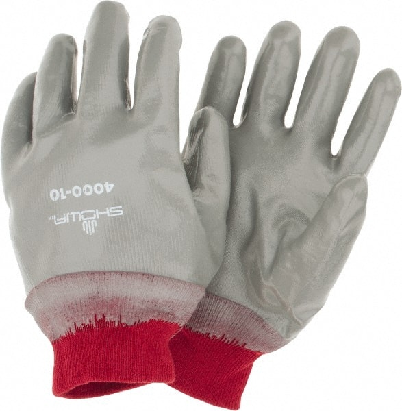 General Purpose Work Gloves: Large, Nitrile Coated, Cotton MPN:4000-10