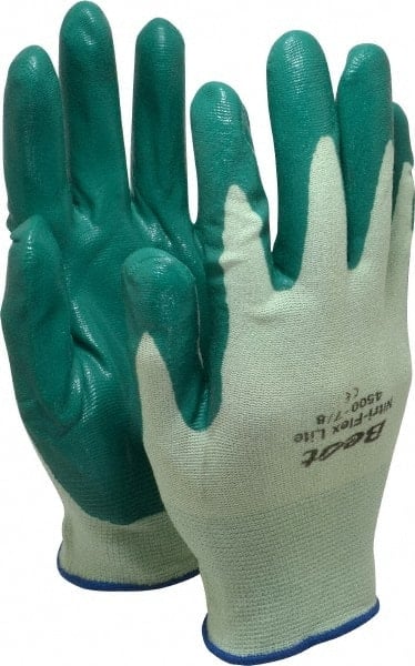 General Purpose Work Gloves: Medium, Nitrile Coated, Nylon MPN:4500-08