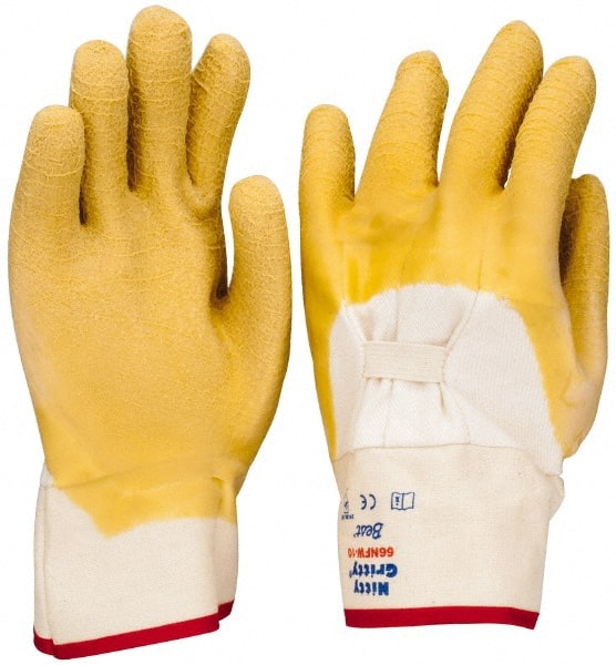 General Purpose Work Gloves: Large, Rubber Coated, Cotton MPN:66NFW-10