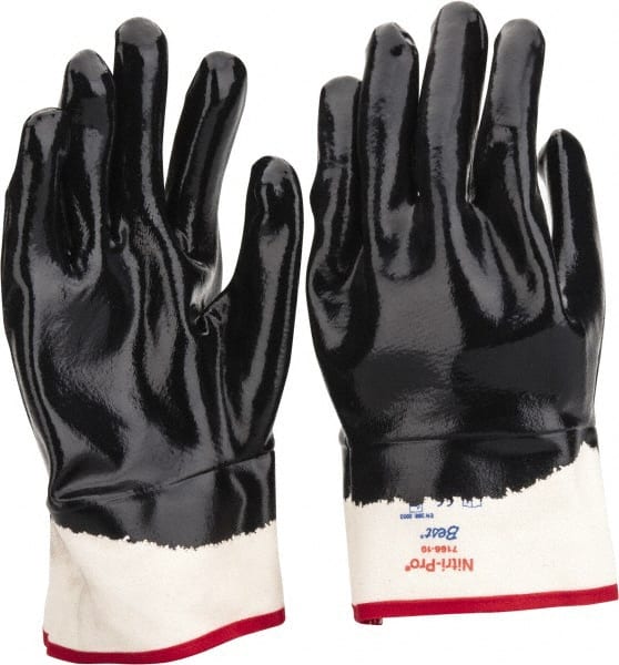 General Purpose Work Gloves: Large, Nitrile Coated, Jersey MPN:7166-10