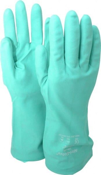 Chemical Resistant Gloves: Medium, 15 mil Thick, Nitrile, Unsupported MPN:730-08