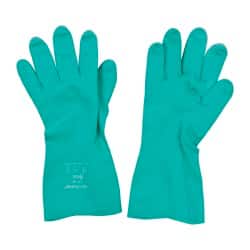 Chemical Resistant Gloves: Large, 15 mil Thick, Nitrile, Unsupported MPN:730-09
