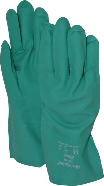 Chemical Resistant Gloves: X-Large, 15 mil Thick, Nitrile, Unsupported MPN:730-10
