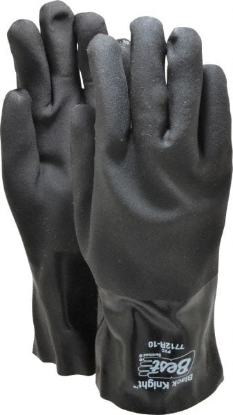 Chemical Resistant Gloves: Large, 30 mil Thick, Polyvinylchloride-Coated, Polyvinylchloride, Supported MPN:7712R-10
