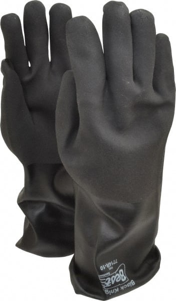 Chemical Resistant Gloves: Large, 30 mil Thick, Polyvinylchloride-Coated, Polyvinylchloride, Supported MPN:7714R-10