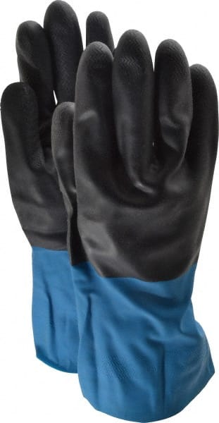 Chemical Resistant Gloves: Large, 26 mil Thick, Neoprene-Coated, Latex & Neoprene, Supported MPN:CHML-09