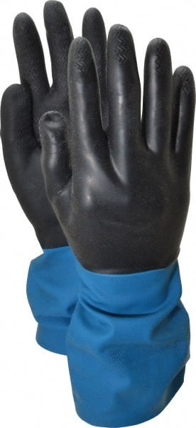 Chemical Resistant Gloves: Small, 26 mil Thick, Neoprene-Coated, Latex & Neoprene, Supported MPN:CHMS-07