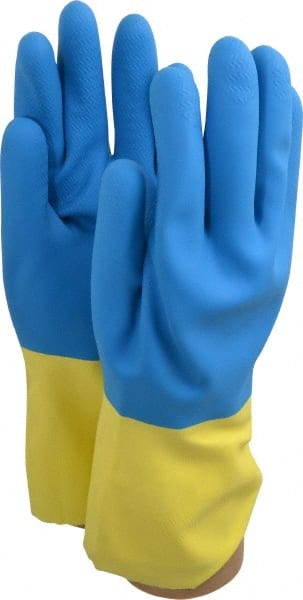 Chemical Resistant Gloves: Large, 26 mil Thick, Neoprene-Coated, Latex & Neoprene, Unsupported MPN:CHMYL-09