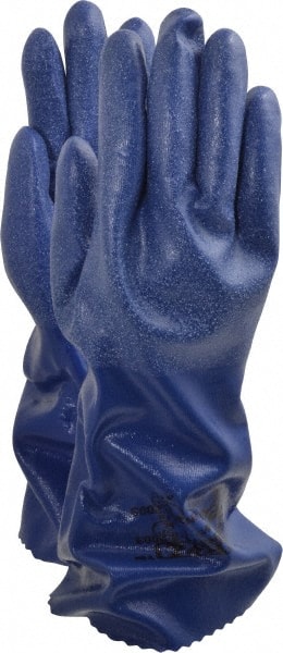 Chemical Resistant Gloves: Size Large, 15.00 Thick, Nitrile, Supported MPN:NSK24-10