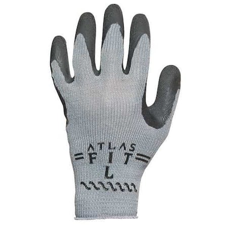 Latex Coated Gloves, Natural Rubber Latex, Rough, Palm, 4 Abrasion Level, Gray, L (9) 1 PR MPN:300BL-09