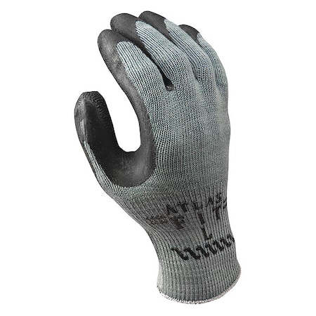 Latex Coated Gloves, Latex, Rough, Palm and Fingers, Not Rated Abrasion Level, Black/Gray, 7 1 PR MPN:300BS-07-V