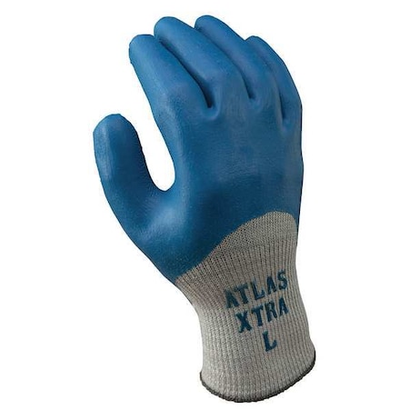 Coated Gloves, Natural Rubber Latex, Rough, Full, 4 Abrasion Level, Blue, XL 1 PR MPN:305XL-10