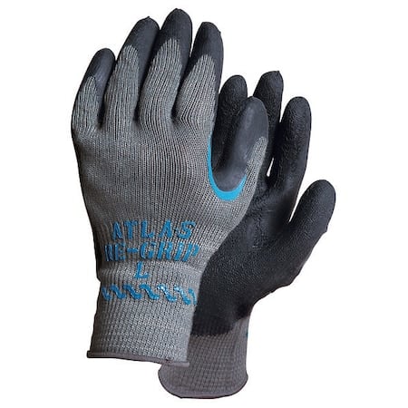 Coated Gloves, Natural Rubber Latex, Textured, Palm, 4 Abrasion Level, Gray, M (8) 1 PR MPN:330M-08