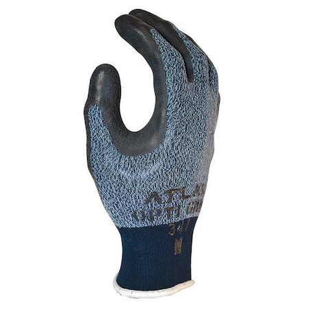 Coated Gloves, Latex, Rough, Palm, 2 Abrasion Level, Black/Blue, S (6) 1 PR MPN:341S-06